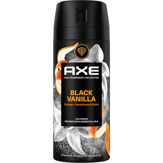 5 x AXE Bodyspray Black Vanilla Orange & Sandalwood 150 ml