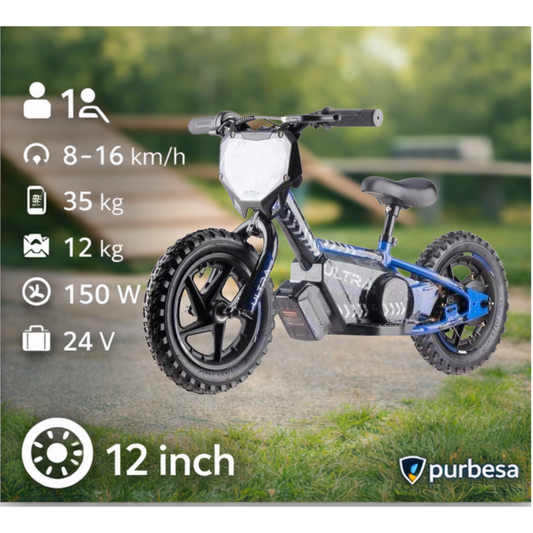 Ultra Motocross Elektrisches Balance-Bike 12 Zoll – 24V – 2 Geschwindigkeitsstufen
