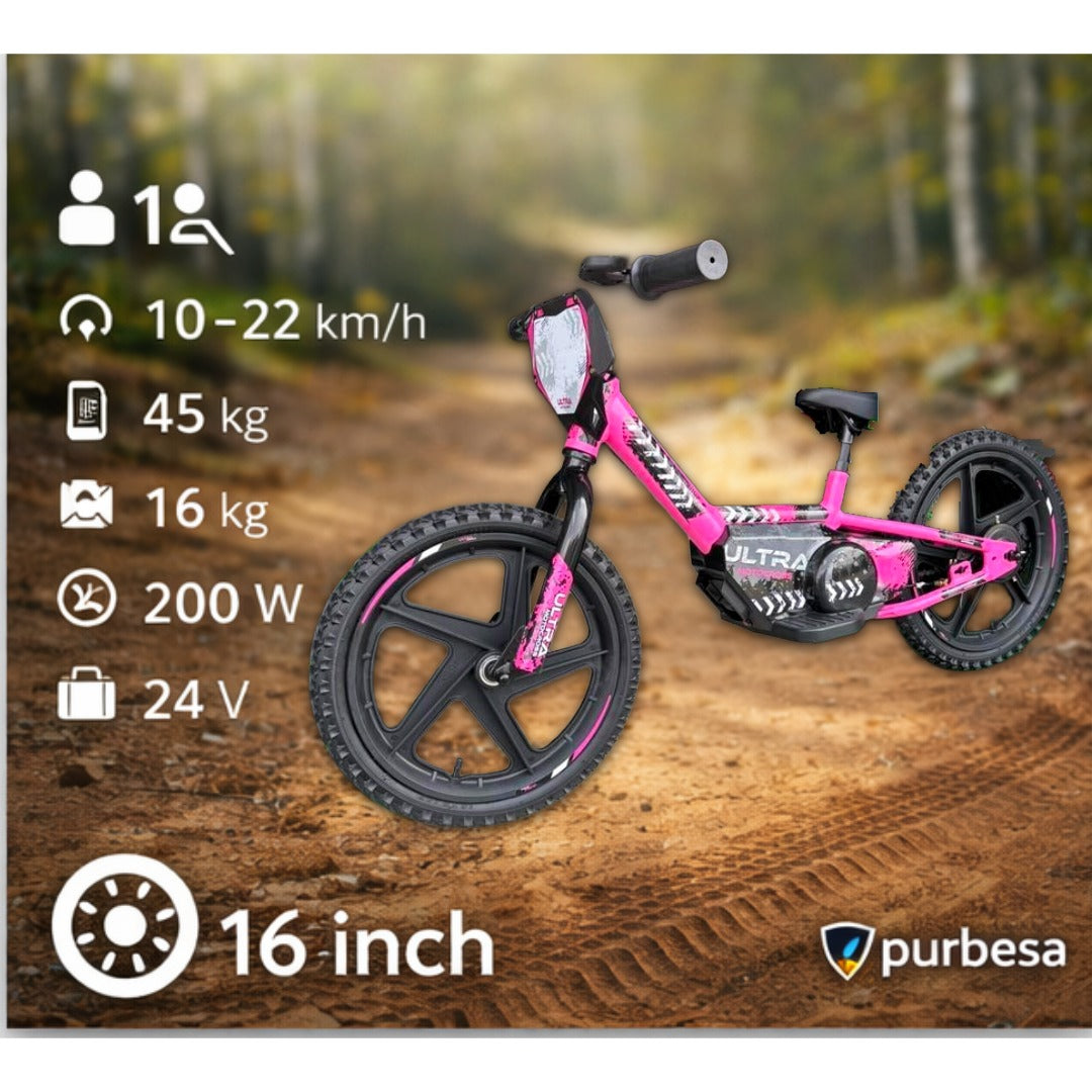 Ultra Motocross Elektrisches Balance-Bike 16 Zoll – 24V – 2 Geschwindigkeitsstufen