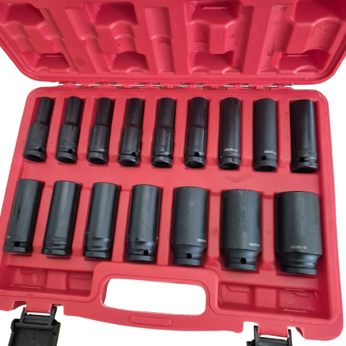 Langnuss-Steckschlüsselsatz, 16-teilig, 1/2"