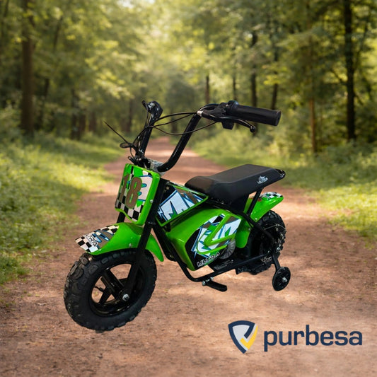 Ultra Motocross Monkey Bike 250W – Elektrische Kinder Crossbike met Zijwieltjes (24V)