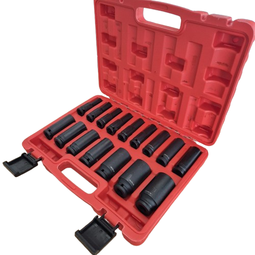 Langnuss-Steckschlüsselsatz, 16-teilig, 1/2"