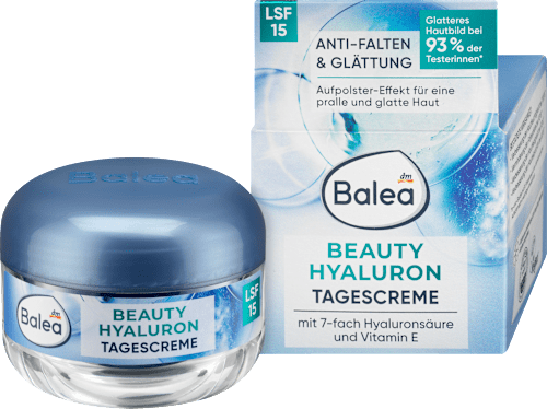 Balea Anti-Falten Gesichtscreme mit Hyaluronsäure, LSF 15, 50 ml