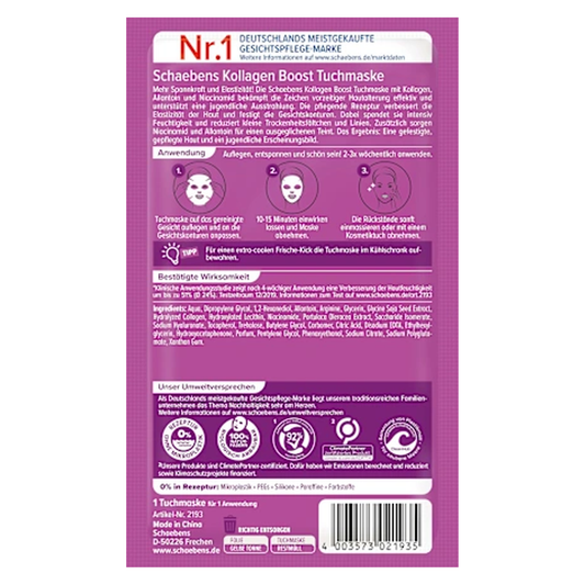 10 x Schaebens Gesichtsmaske Collagen Boost (Stoffmaske)