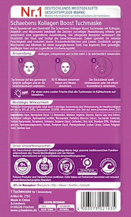 10 x Schaebens Gezichtsmasker Collageen Boost (doekmasker)