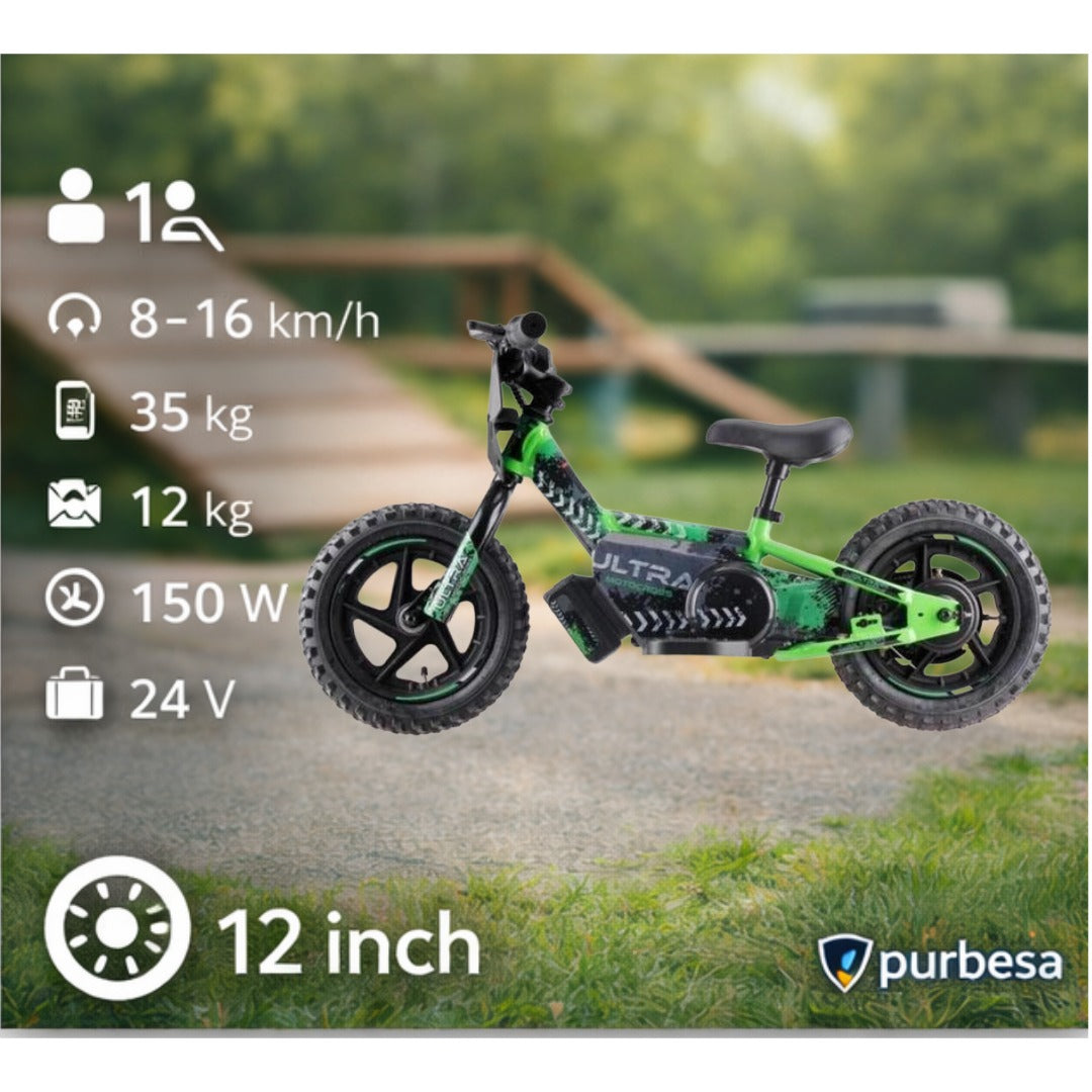 Ultra Motocross Elektrisches Balance-Bike 12 Zoll – 24V – 2 Geschwindigkeitsstufen