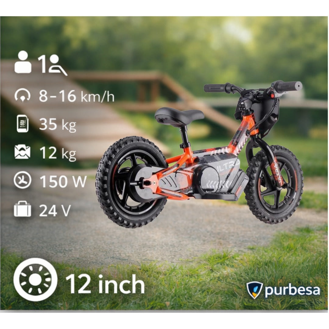 Ultra Motocross Elektrisches Balance-Bike 12 Zoll – 24V – 2 Geschwindigkeitsstufen