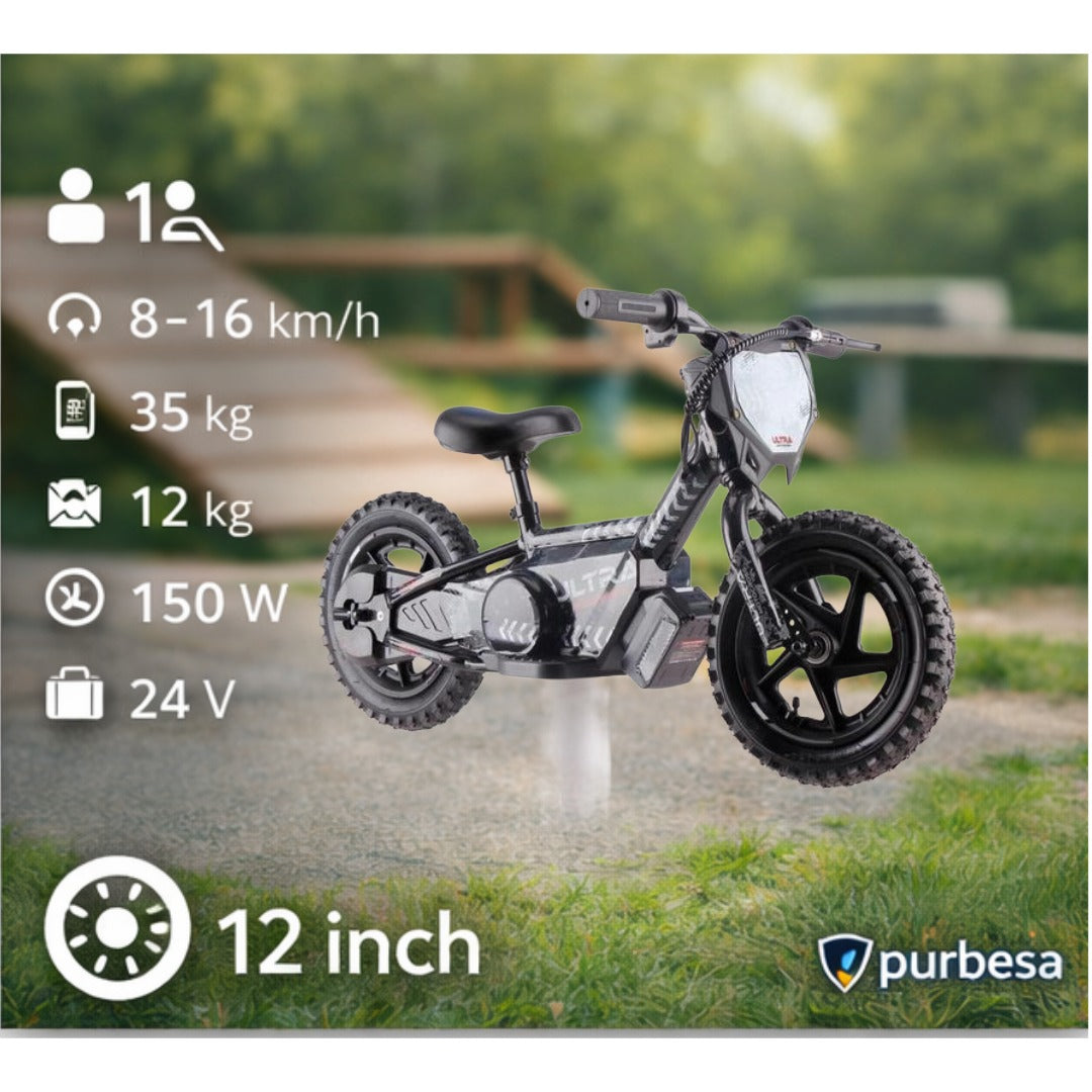 Ultra Motocross Elektrisches Balance-Bike 12 Zoll – 24V – 2 Geschwindigkeitsstufen