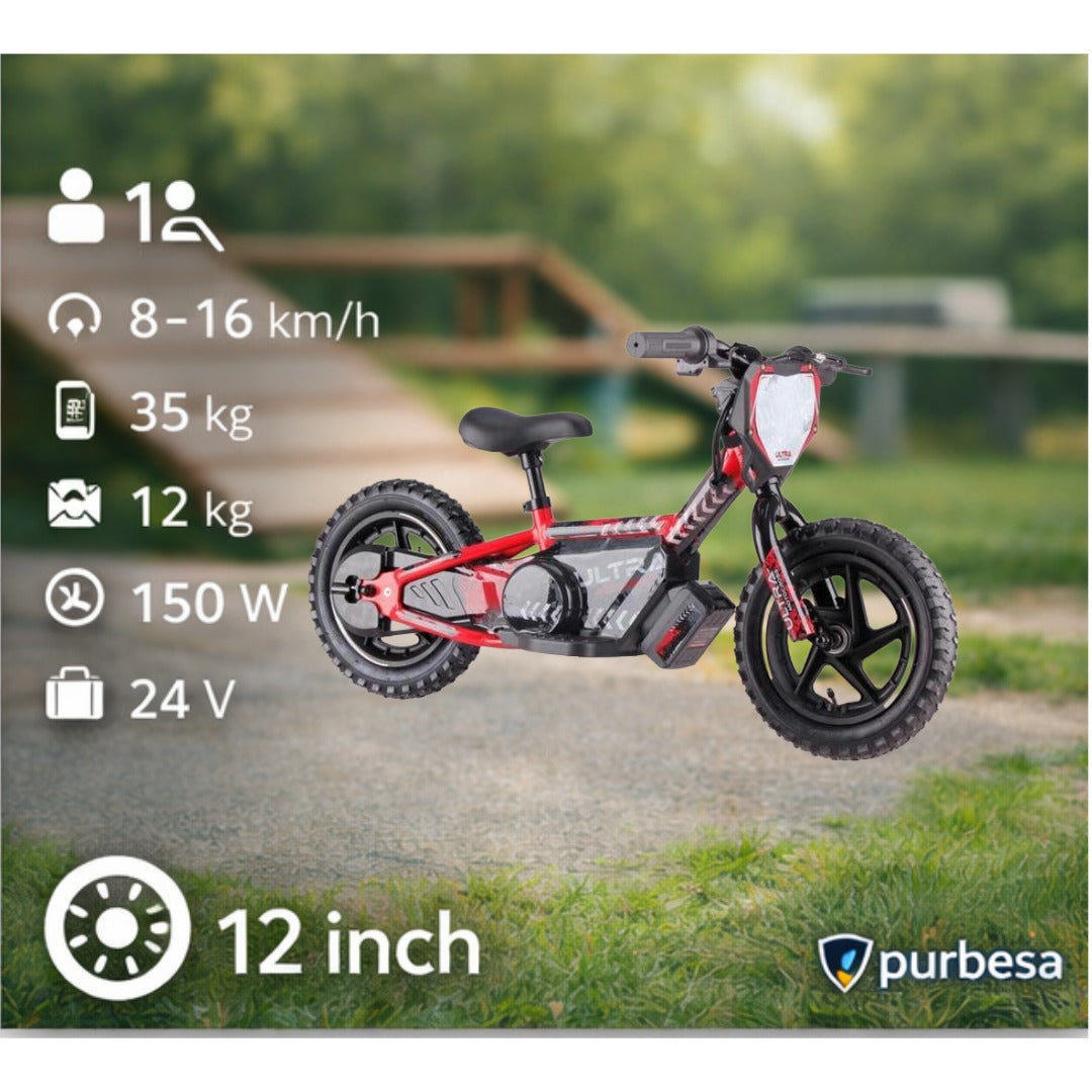 Ultra Motocross Elektrisches Balance-Bike 12 Zoll – 24V – 2 Geschwindigkeitsstufen