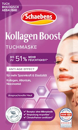 10 x Schaebens Gezichtsmasker Collageen Boost (doekmasker)
