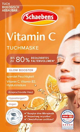 10 × Schaebens Gezichtsmasker Vitamine C (doekmasker)