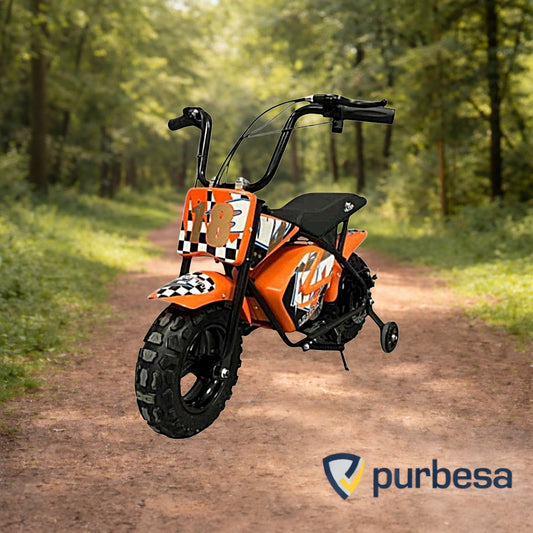 Ultra Motocross Monkey Bike 250W – Elektrische Kinder Crossbike met Zijwieltjes (24V)