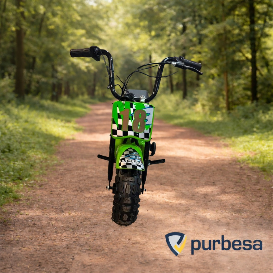 Ultra Motocross Monkey Bike 250W – Elektrische Kinder Crossbike met Zijwieltjes (24V)