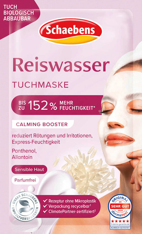 10 x Schaebens Gezichtsmasker Reiswater (doekmasker)